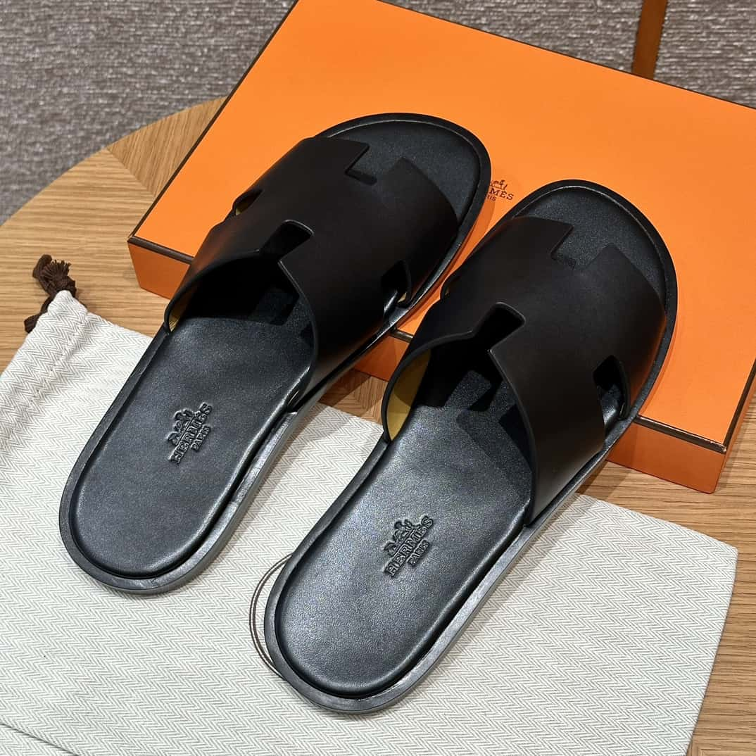 Hermès 182 Men's slippers Black/89/Black