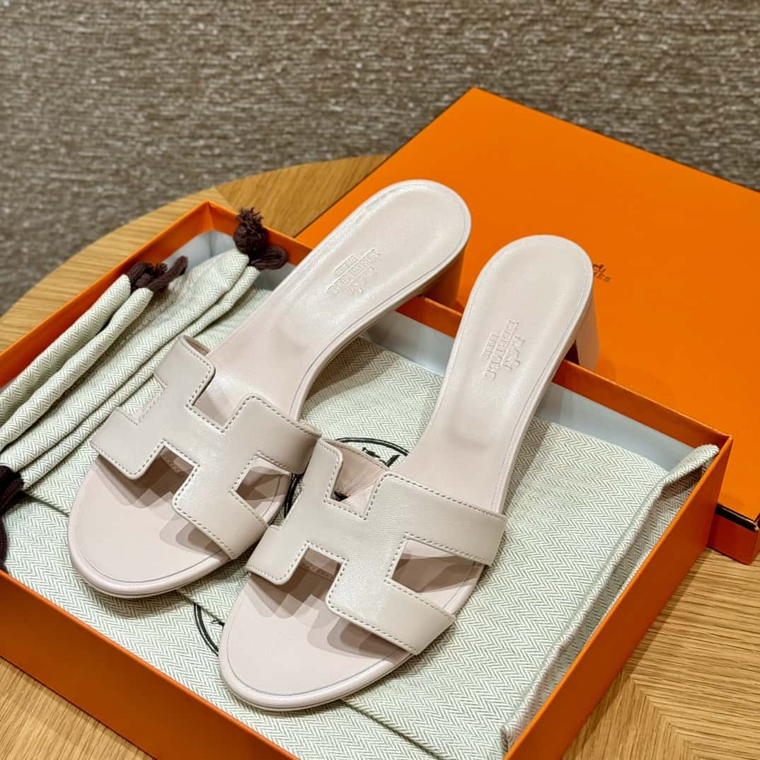 Hermès 185 Oasis high-heeled sandals plain/Swift petal powder/Petal powder