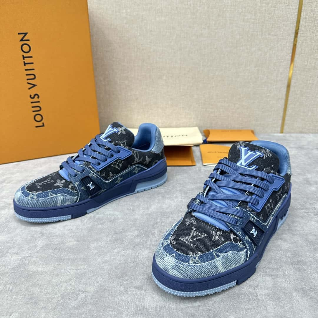 Louis Vuitton LV  New TRAINER series sports shoes (denim) 1AC4YR