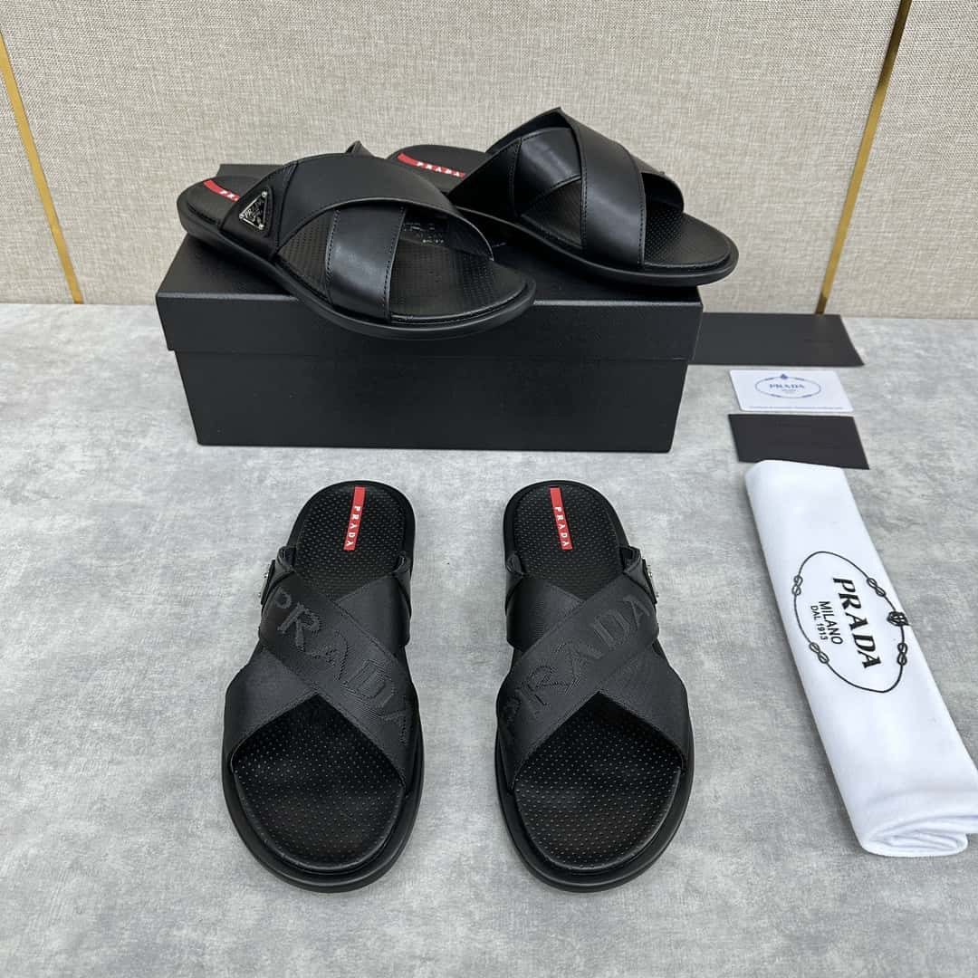 Prada new men's cross-over sandals